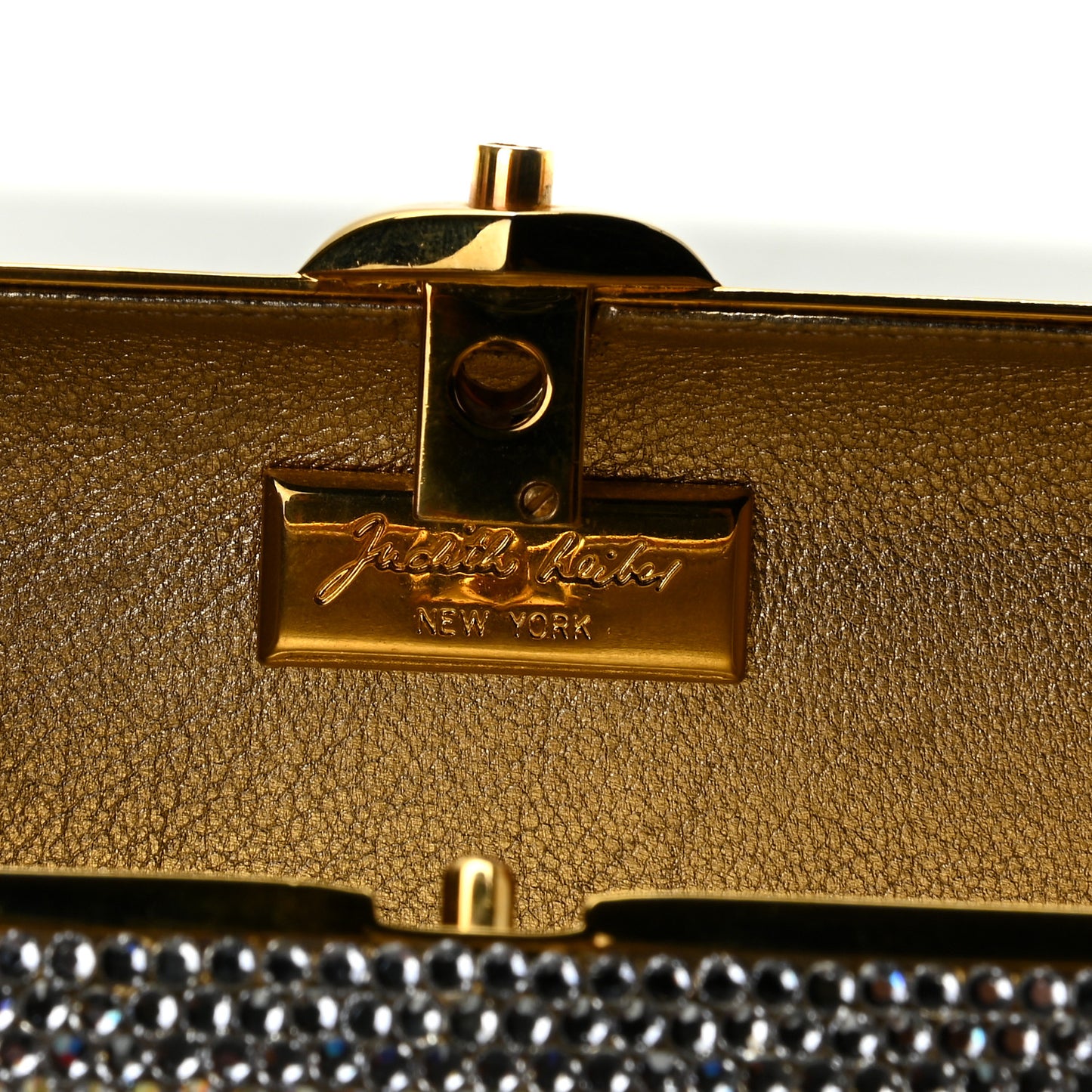 Swarovski Crystal Minaudiere Clutch Gold