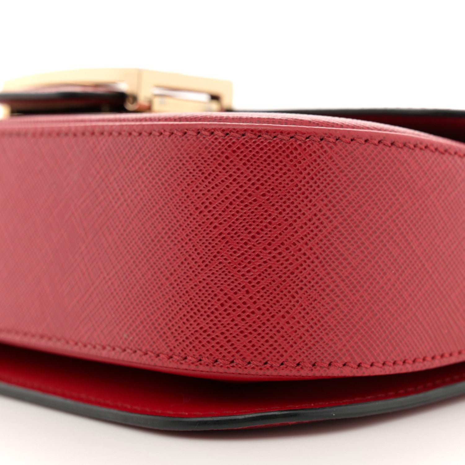 Prada Saffiano Lux Embleme Flap Shoulder Bag Fuoco 9 of 12