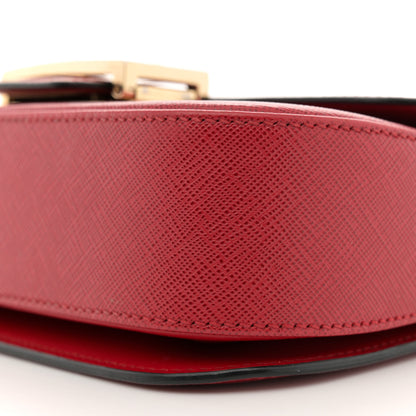 Prada Saffiano Lux Embleme Flap Shoulder Bag Fuoco 9 of 12