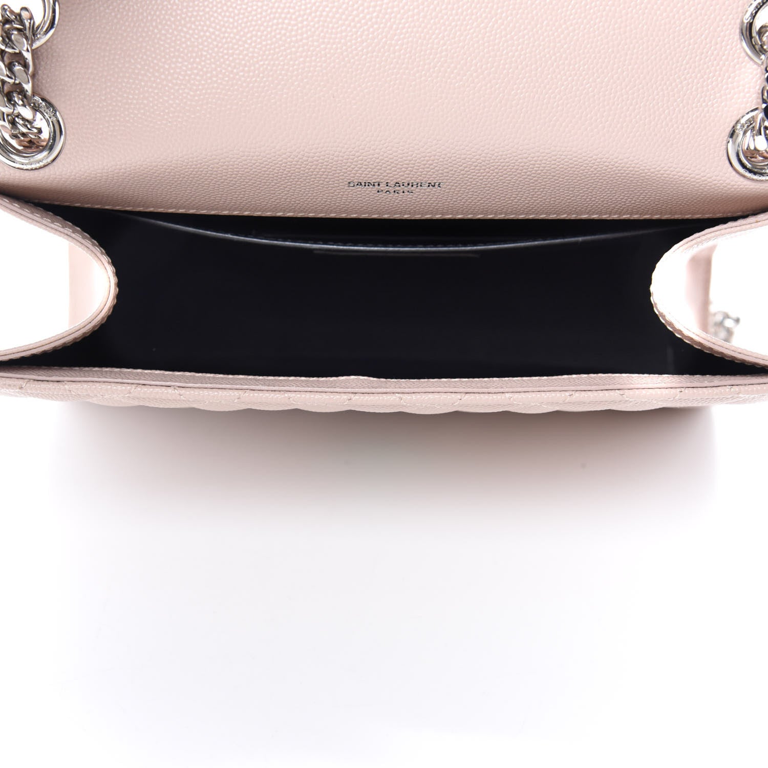 Saint Laurent Grain De Poudre Textured Mixed Matelasse Medium Triquilt Monogram Satchel Marble Pink 5 of 10