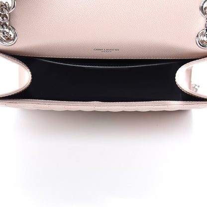 Saint Laurent Grain De Poudre Textured Mixed Matelasse Medium Triquilt Monogram Satchel Marble Pink 5 of 10