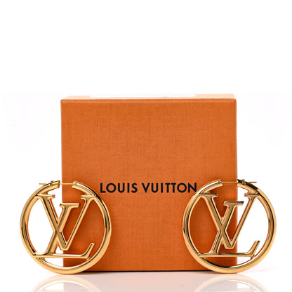 Louis Vuitton Metal Louise Hoop Earrings Gold 5 of 5
