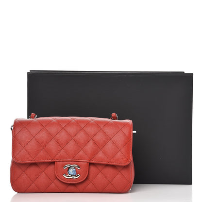Chanel Caviar Quilted Mini Rectangular Flap Red 8 of 8