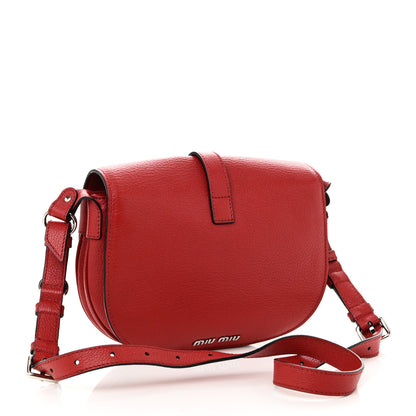 Miu Miu Goatskin Madras Flap Shoulder Bag Fuoco 3 of 9