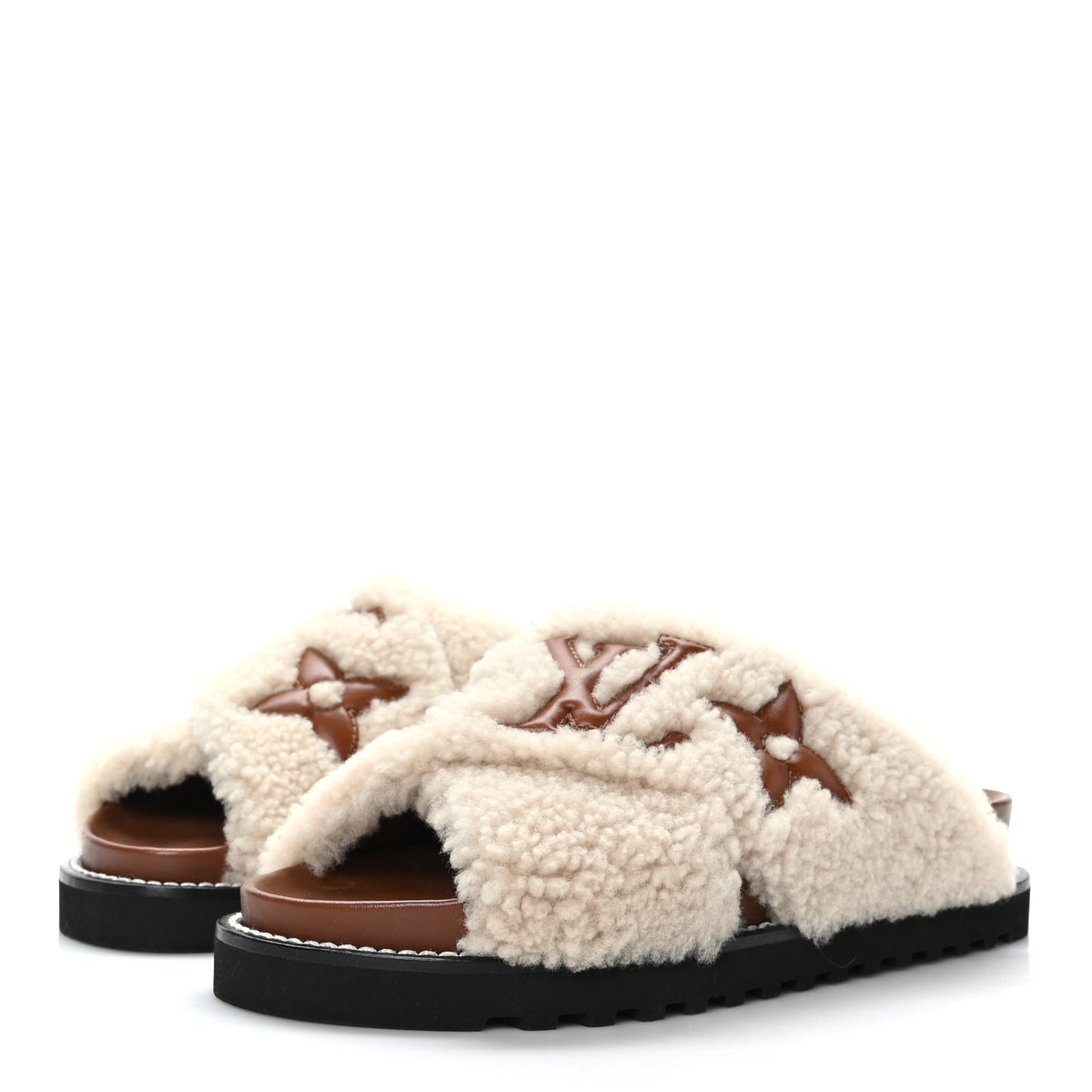 Shearling Paseo Flat Comfort Mule 37 Brown