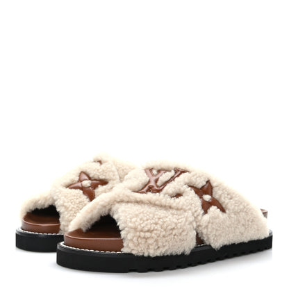 Louis Vuitton Shearling Paseo Flat Comfort Mule 37 Brown 3 of 8