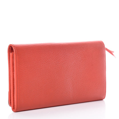 Balenciaga Agneau Classic Hardware Money Wallet Rouge Coquelicot 3 of 10