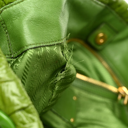 Prada Vernice Gaufre Tote Green 12 of 18