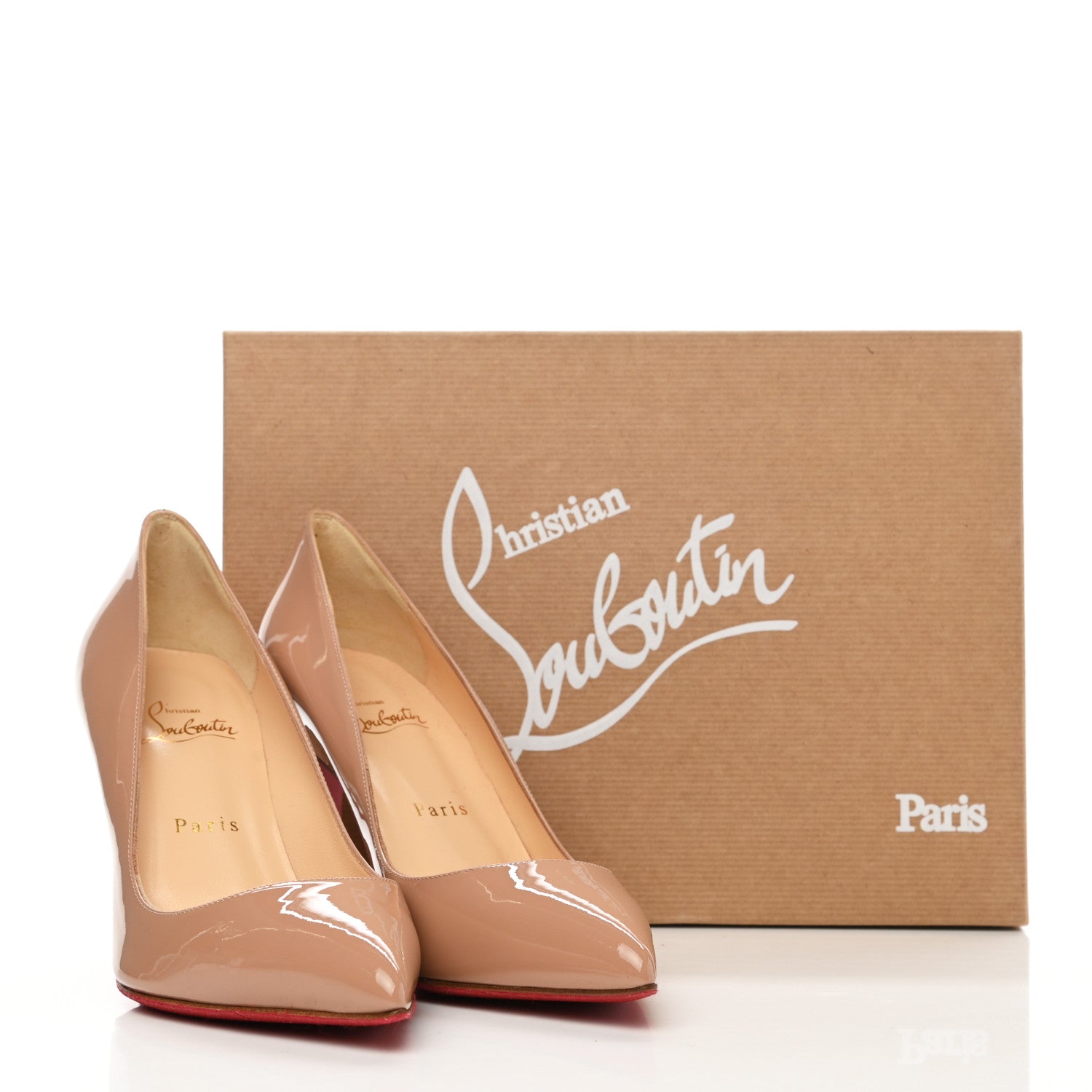 Christian Louboutin Patent Pigalle 85 Pumps 38.5 Nude 9 of 9