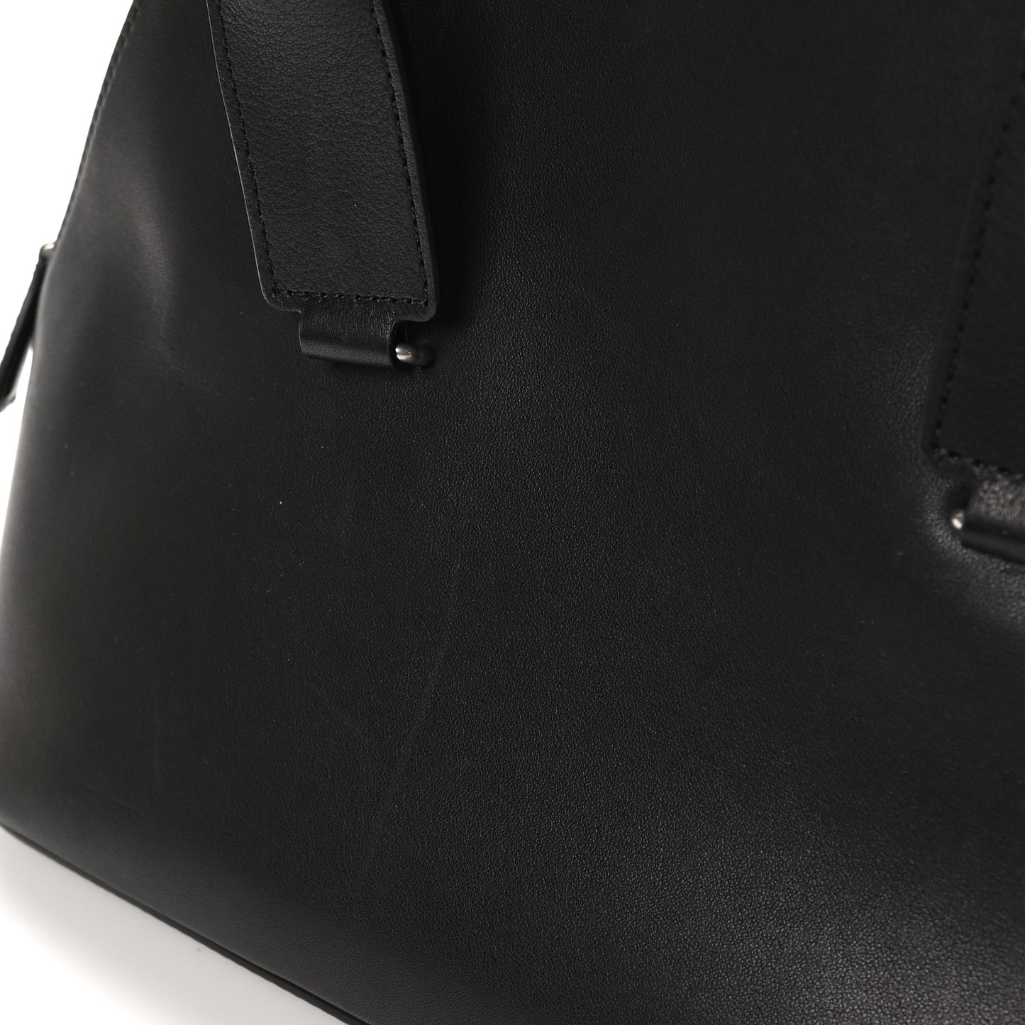 Polished Saddle Calfskin Medium Devon Bag Black