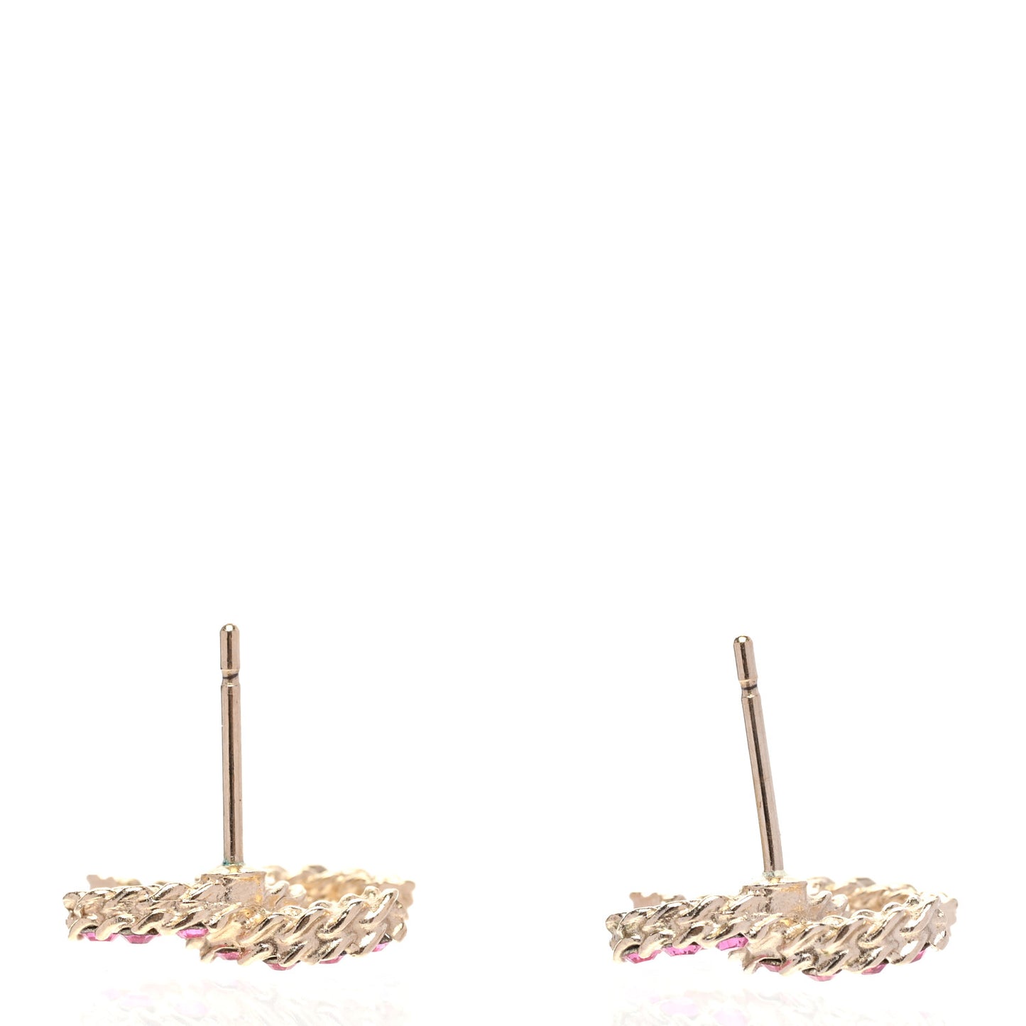 Crystal CC Earrings Gold Pink