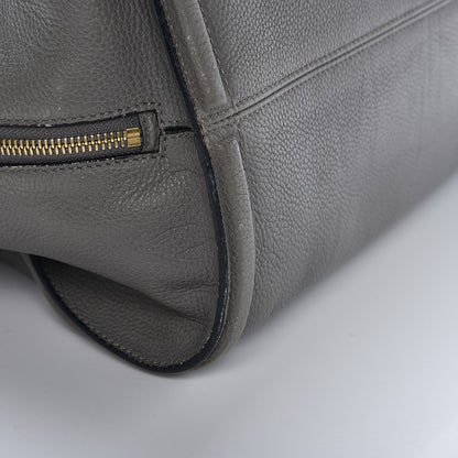 Alexander McQueen Pebbled Calfskin Large Skull Padlock Zip Around Tote Dark Grey 21 of 28