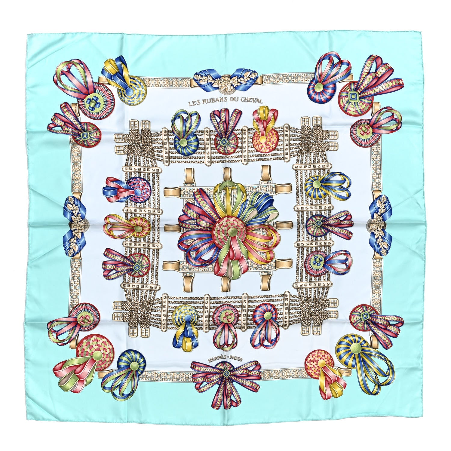 Hermes Silk Les Rubans Du Cheval Scarf 90 1 of 3