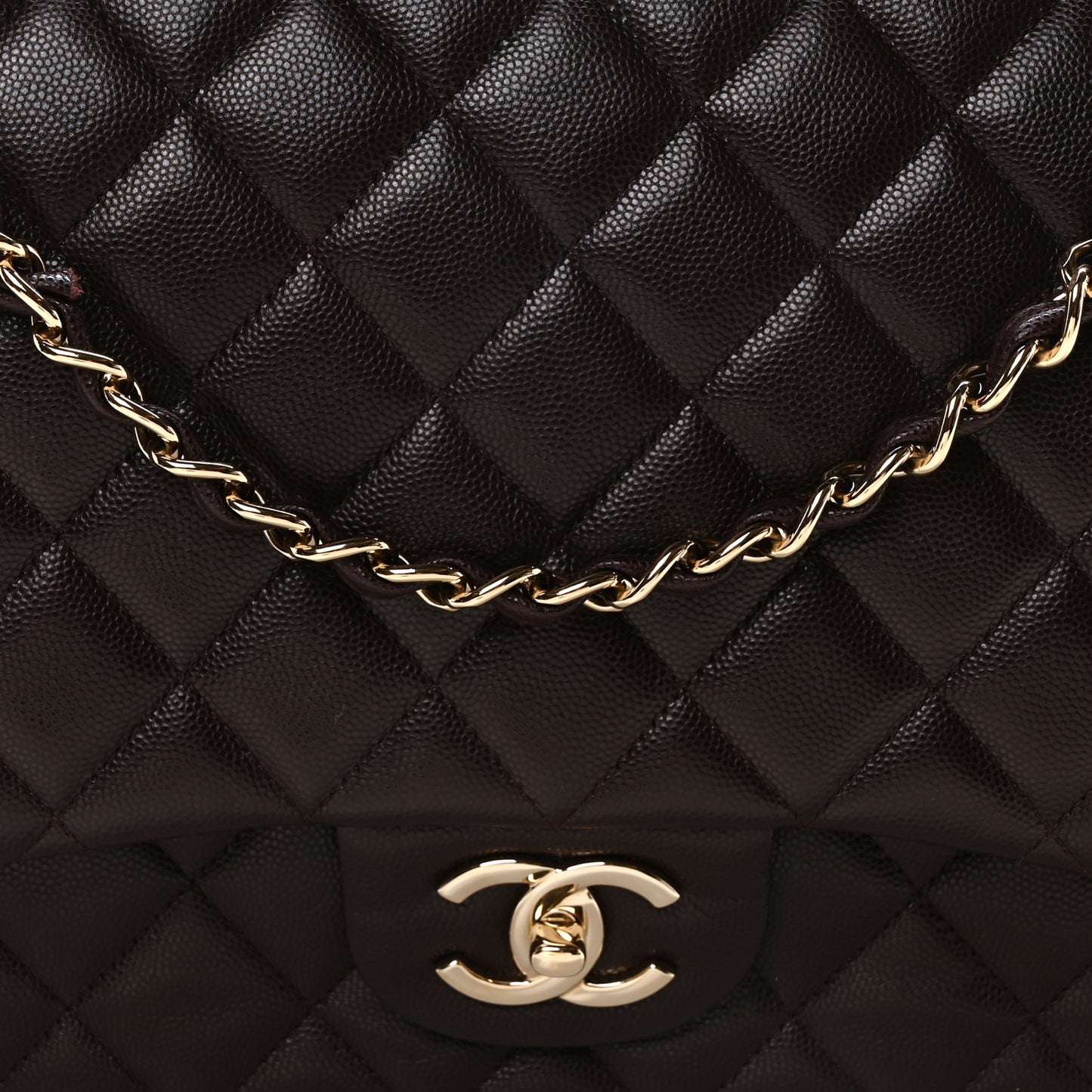 Caviar Quilted Maxi Double Flap Burgundy