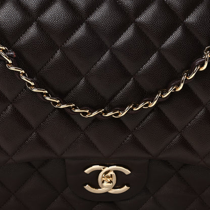 Chanel Caviar Quilted Maxi Double Flap Burgundy 8 of 10