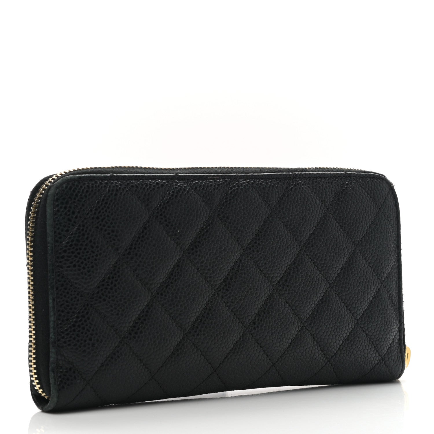 Chanel Caviar Quilted Large Gusset Zip Around Wallet Black 3 of 10