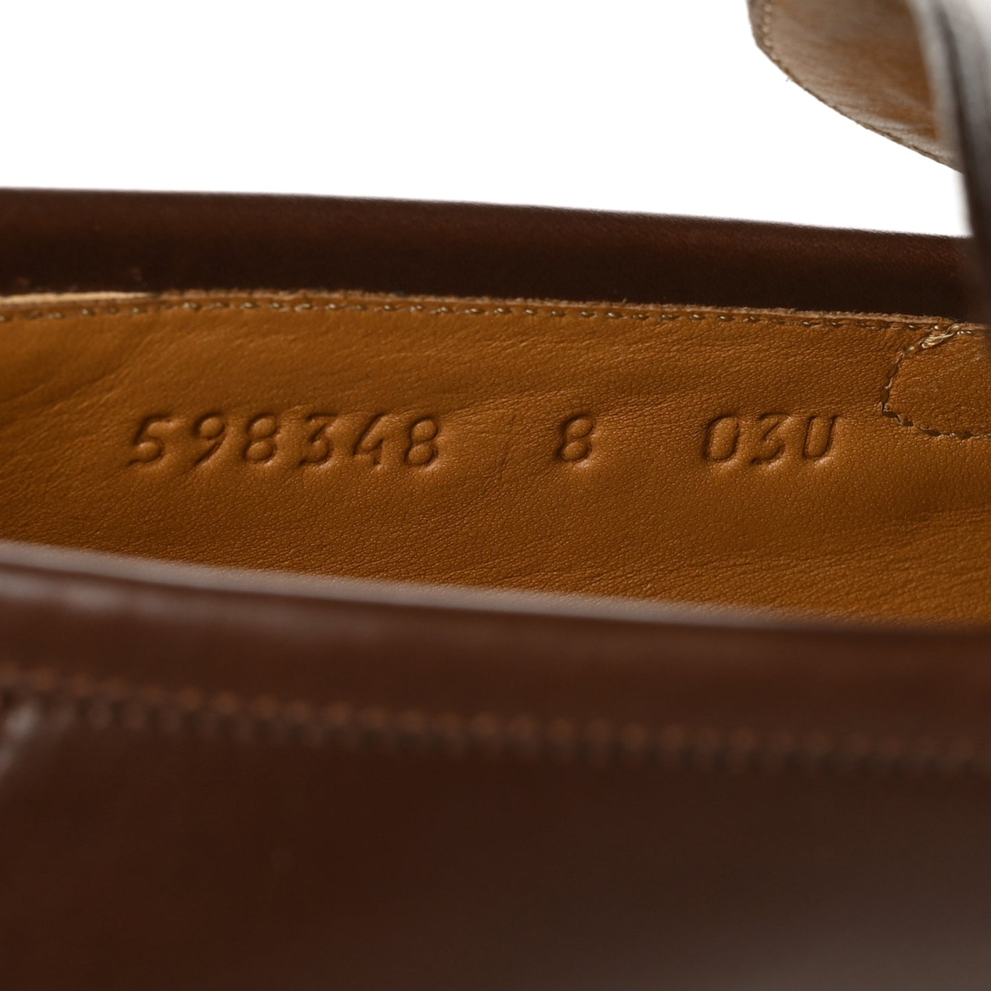 Calfskin Mens Interlocking G Loafers 8 Light Brown