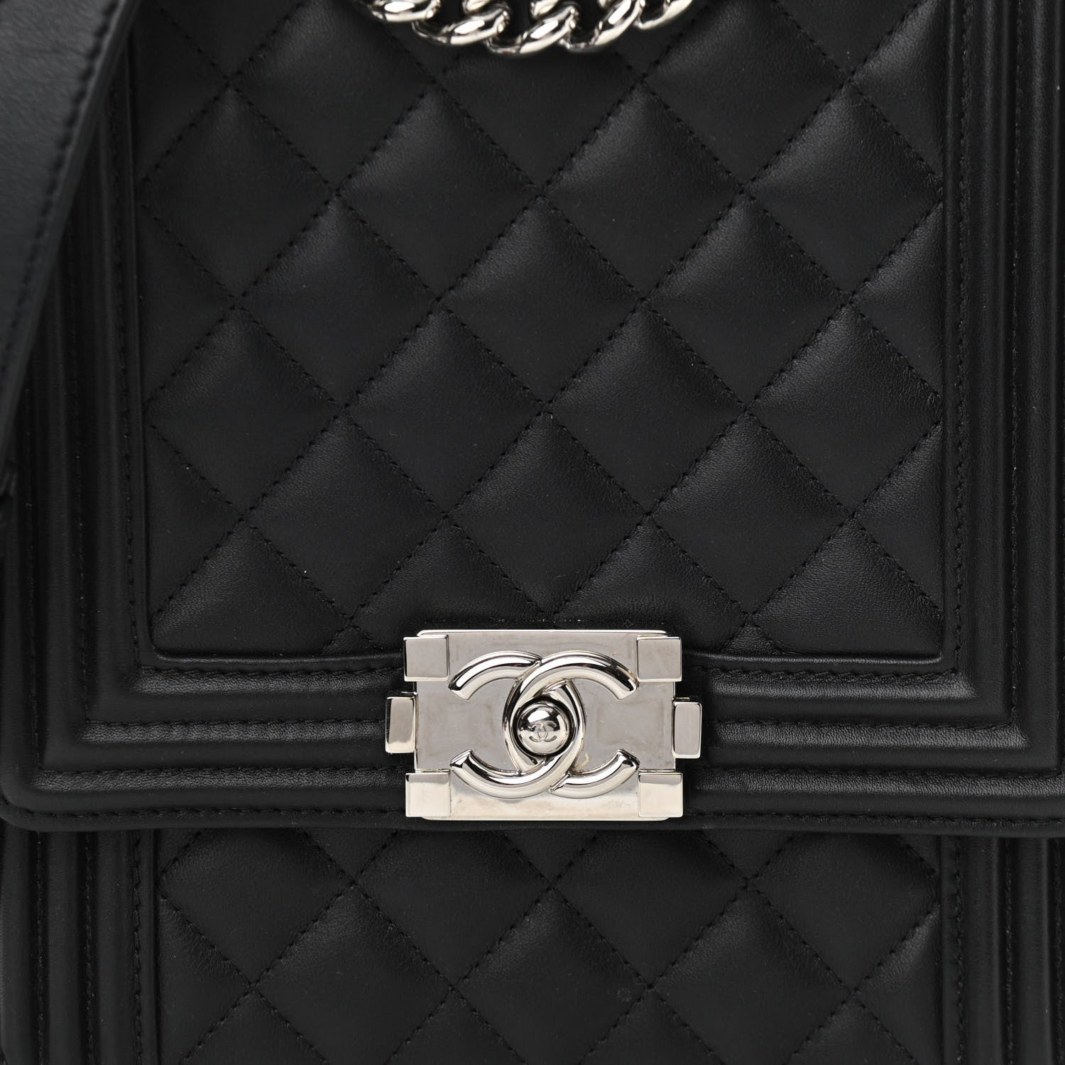 Chanel Calfskin Quilted North South Boy Flap Black 8 of 10