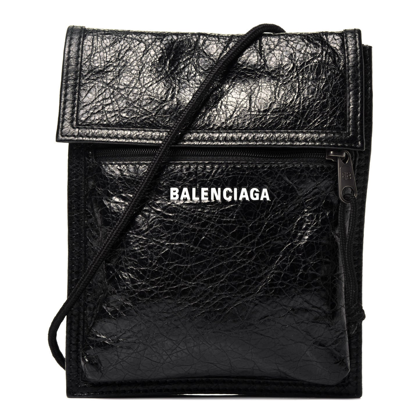 Agneau Arena Small Explorer Crossbody Pouch Black