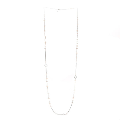 David Yurman Sterling Silver Pearl 7.5mm Quatrefoil Long Chain Necklace 3 of 5