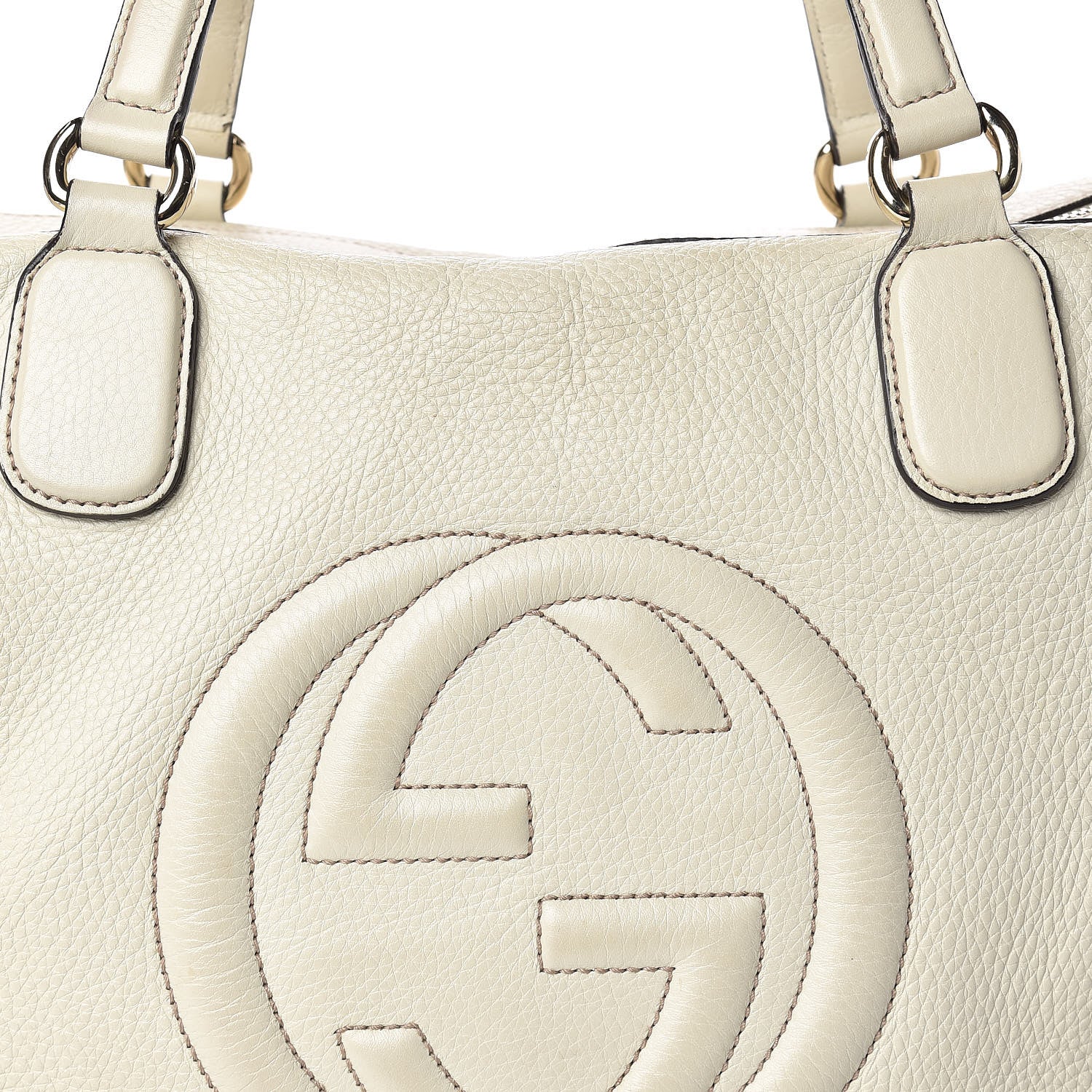 Gucci Pebbled Calfskin Large Soho Top Handle Bag Off White 8 of 19
