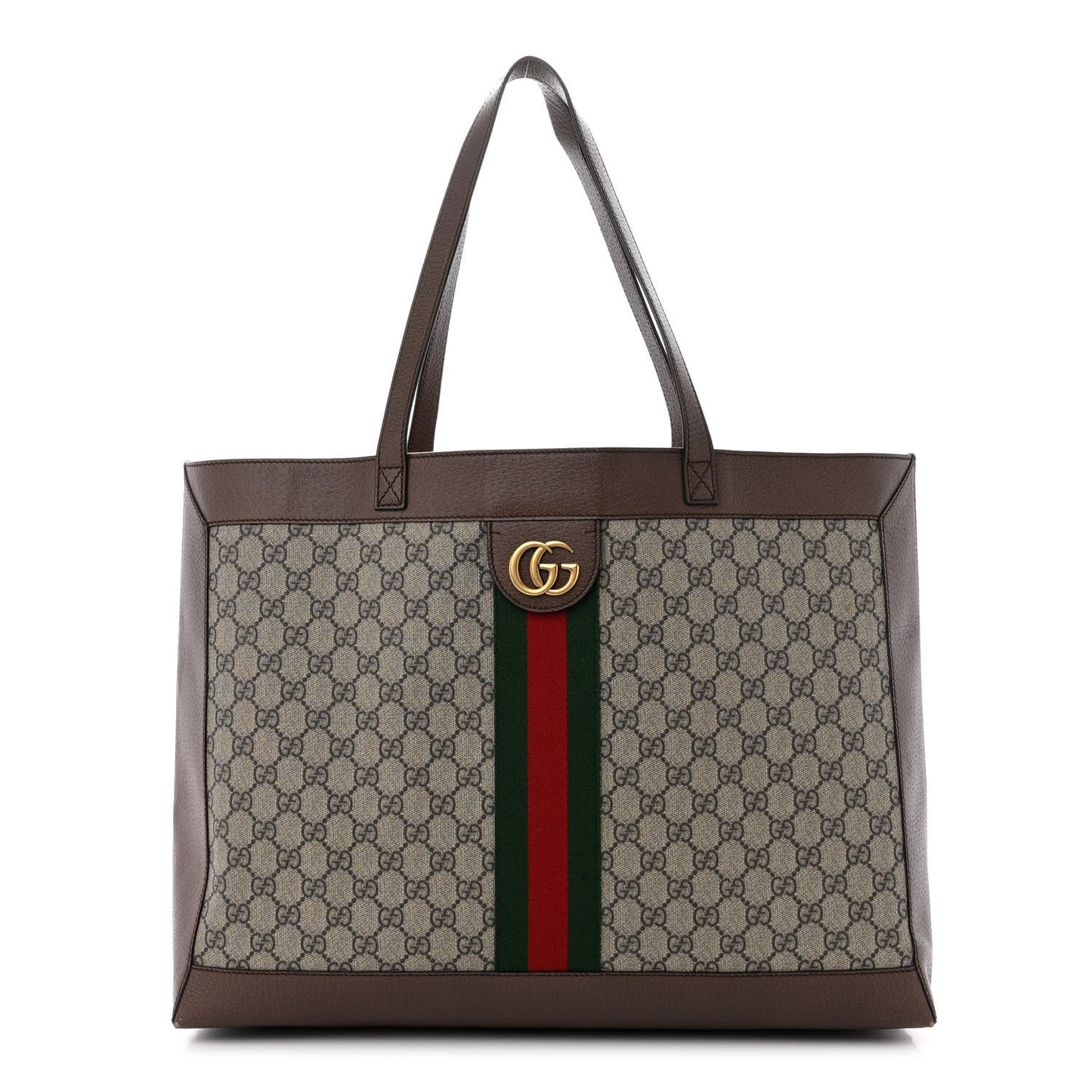 GG Supreme Monogram Web Ophidia Tote Brown