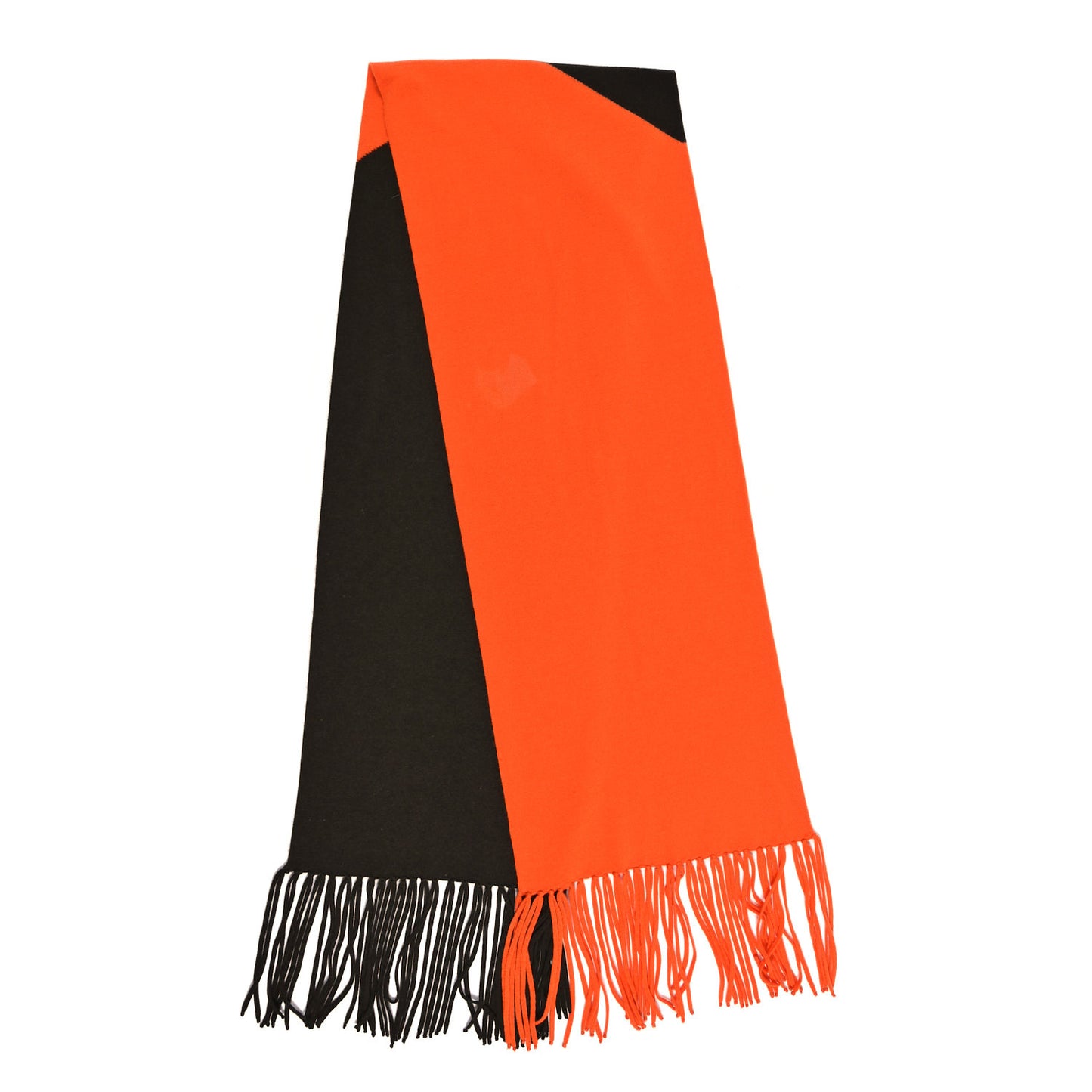Cashmere Fringe Scarf Orange Brown