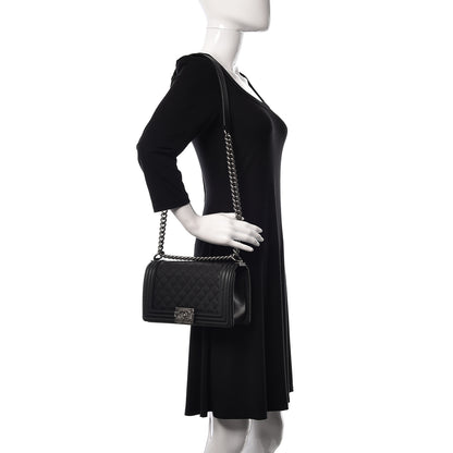 Chanel Caviar Quilted Medium Boy Flap Black 2 of 11
