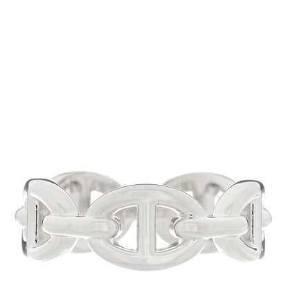 Hermes Sterling Silver PM Chaine d'Ancre Enchainee Band Ring 53 6.25 1 of 5
