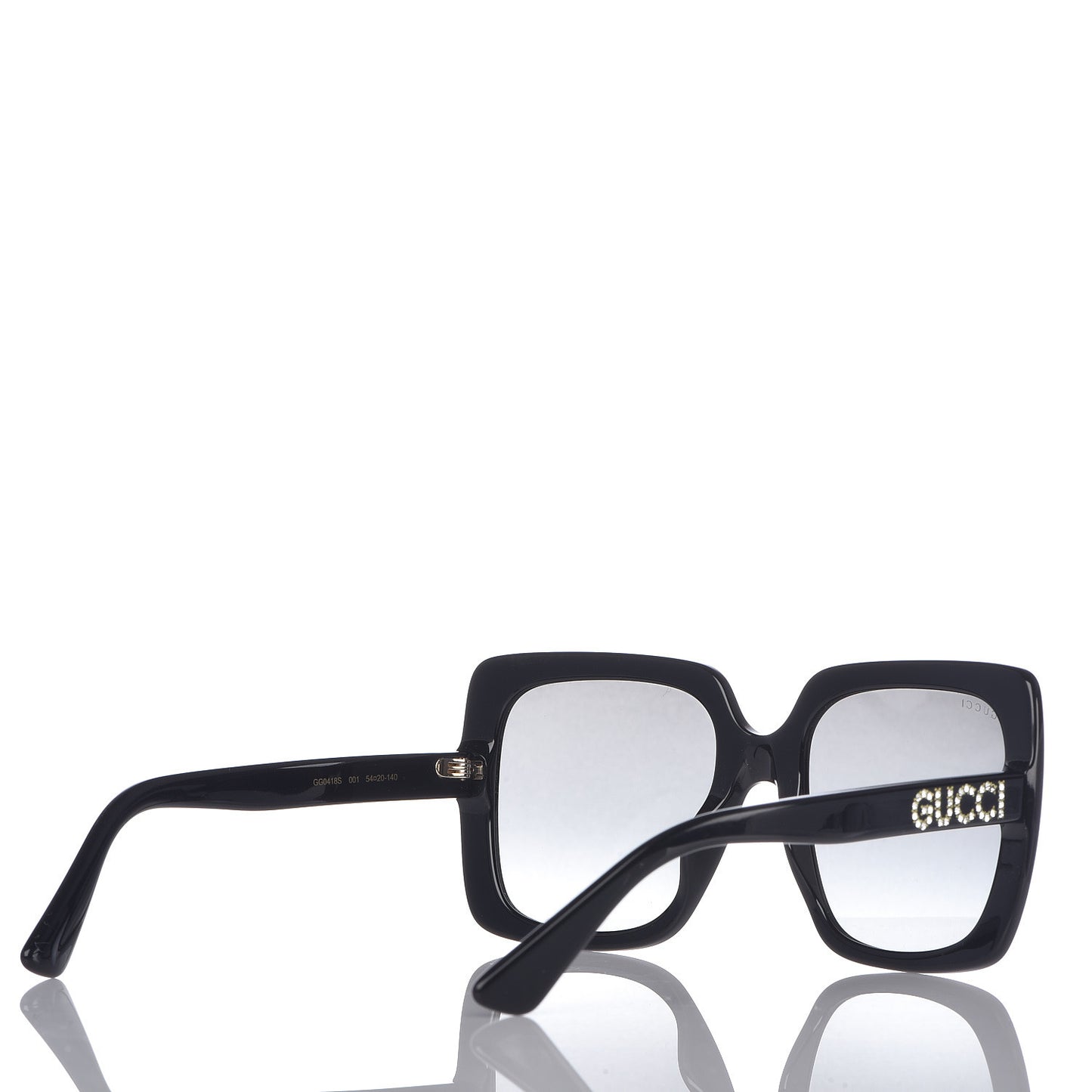 Crystal Square Frame GG Sunglasses GG0418S Black