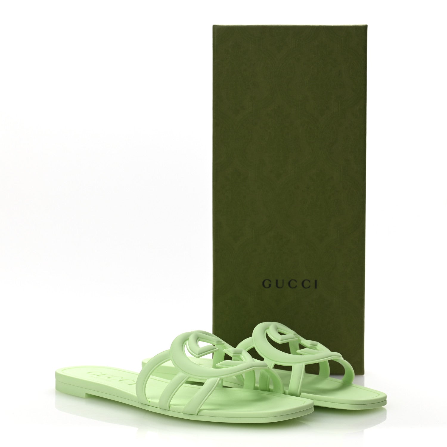 Gucci Rubber Interlocking G Womens Slide Sandals 37 Oscar Water 10 of 10