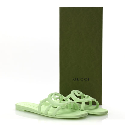 Gucci Rubber Interlocking G Womens Slide Sandals 37 Oscar Water 10 of 10