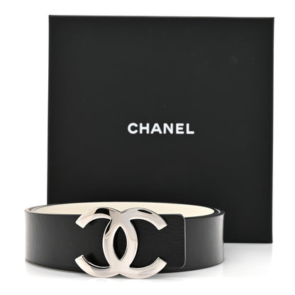 Chanel Calfskin CC Reversible Belt 80 32 Black White 5 of 5