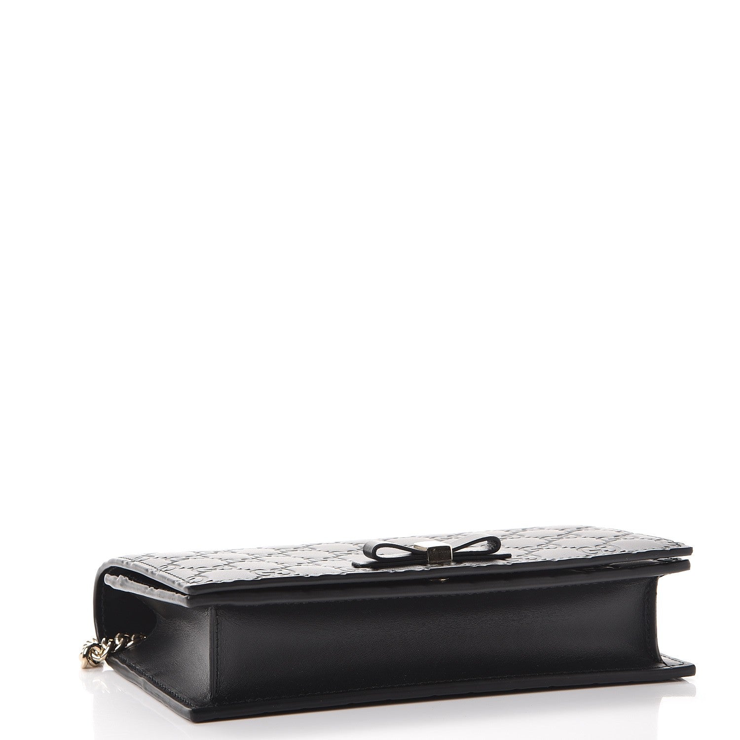 Gucci Guccissima Signature Bowy Chain Wallet Black 4 of 8