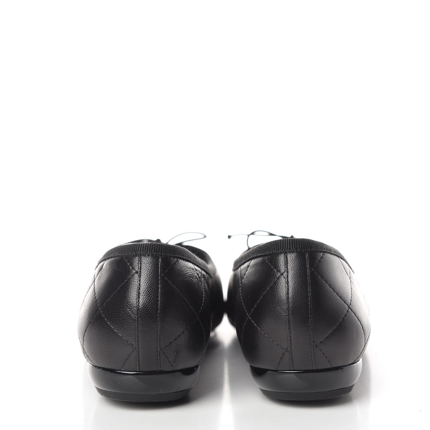 Lambskin Cambon Quilted Ballerina Flats 38 Black