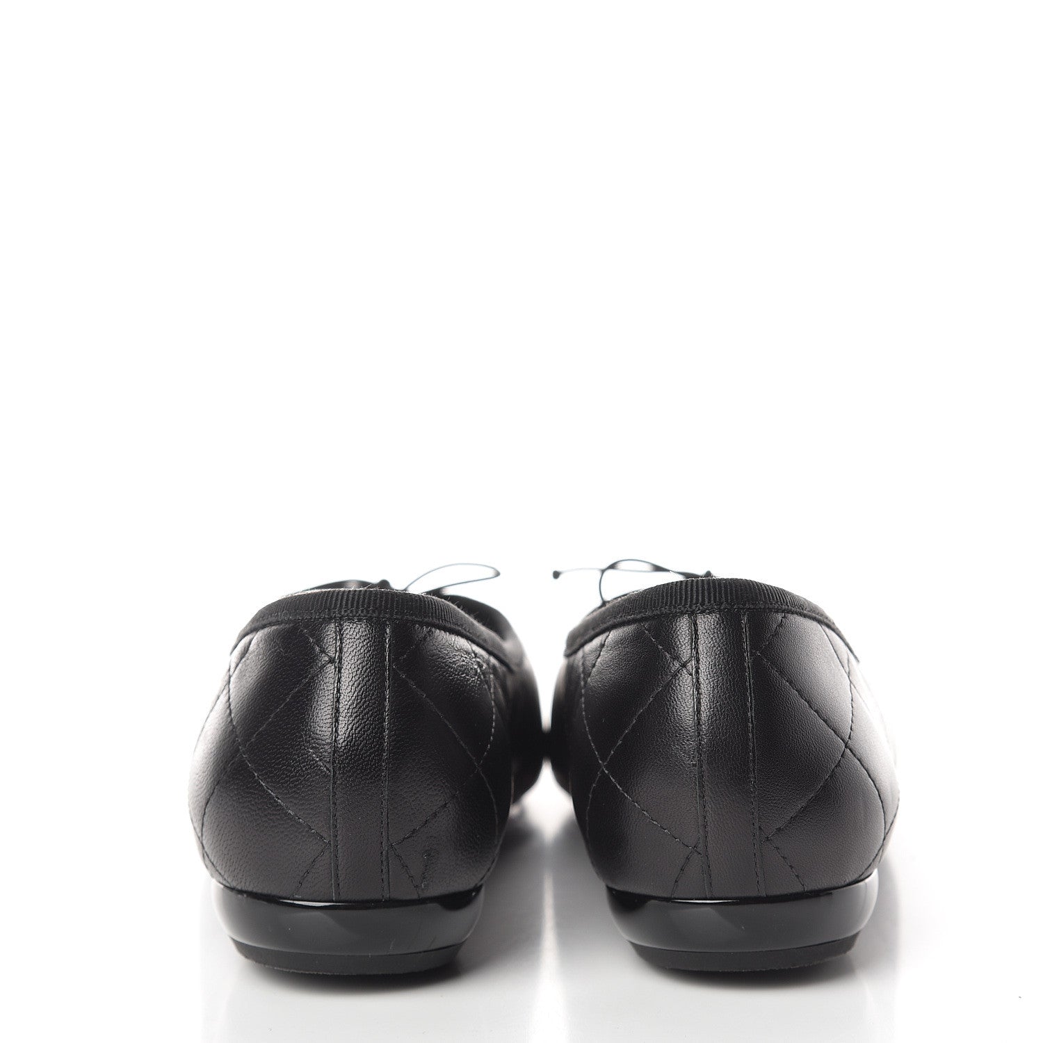 Chanel Lambskin Cambon Quilted Ballerina Flats 38 Black 7 of 10