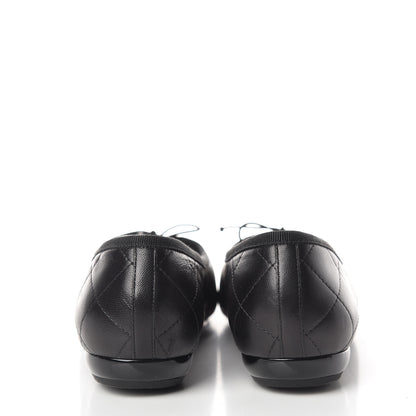 Chanel Lambskin Cambon Quilted Ballerina Flats 38 Black 7 of 10