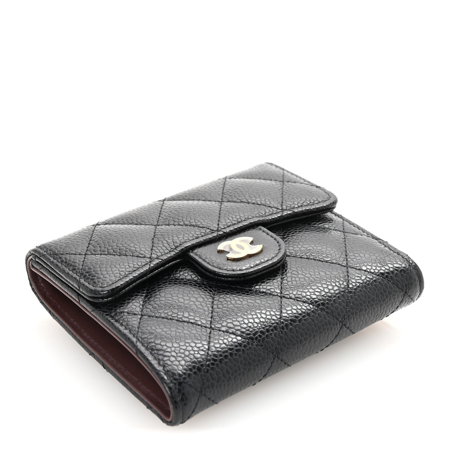 Chanel Caviar Quilted Compact Flap Wallet Black 4 of 8