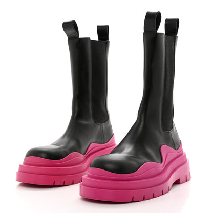 Bottega Veneta Calfskin The Tire Chelsea Boots 40 Black Hollyhock 3 of 13