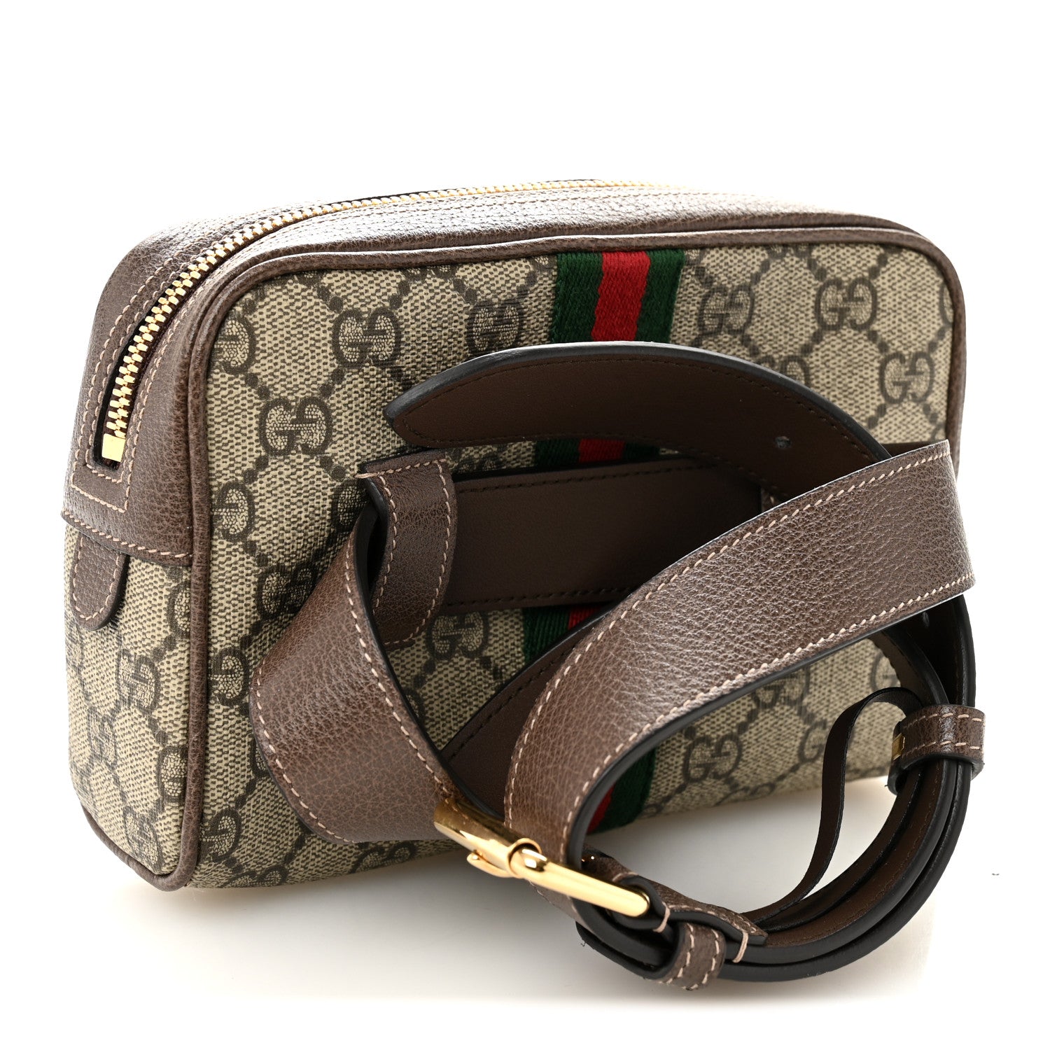 Gucci GG Supreme Monogram Web Small Ophidia Belt Bag 75 30 Dark Brown 3 of 10