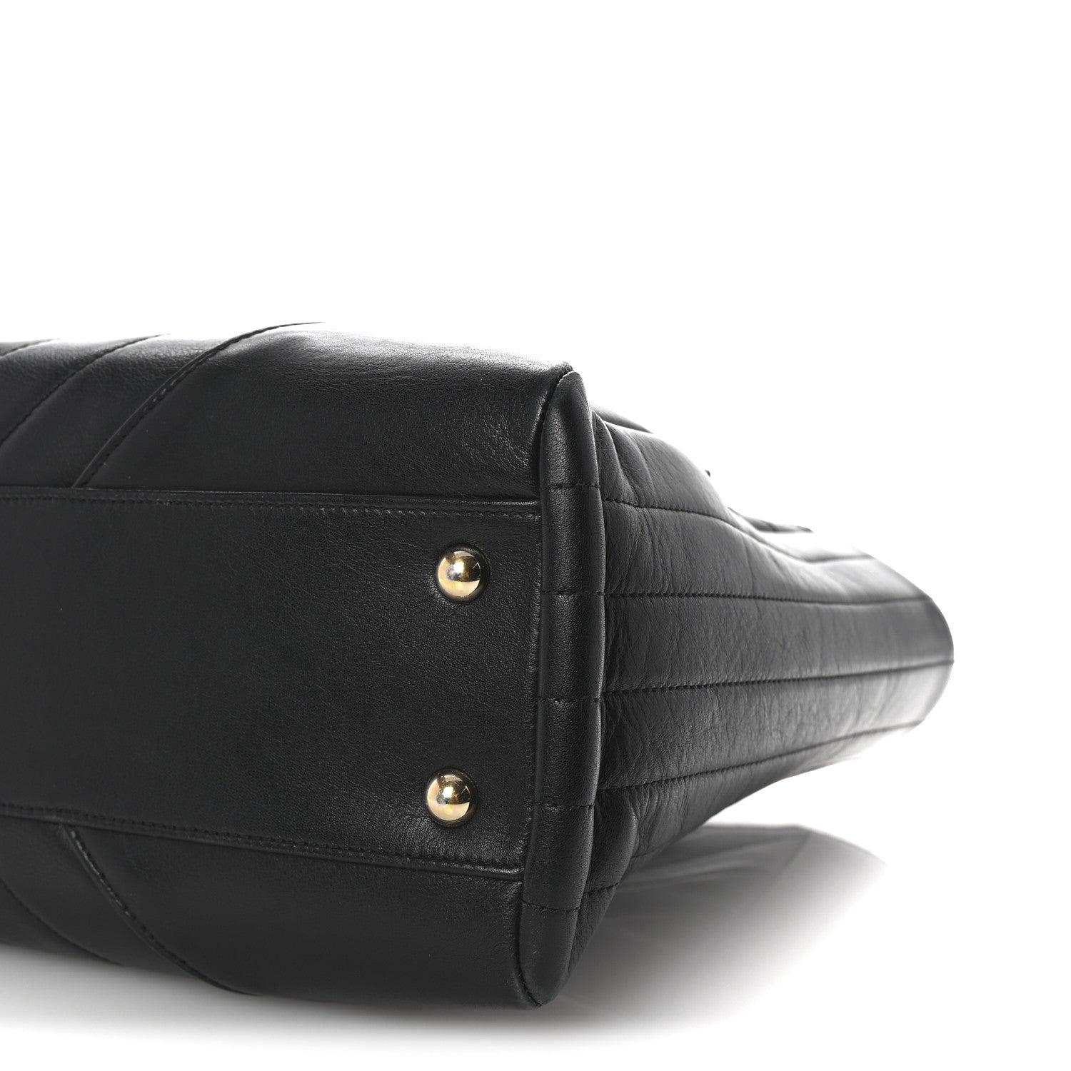 Chanel Calfskin Chevron Quilted Statement Shopping Tote Black 10 of 10