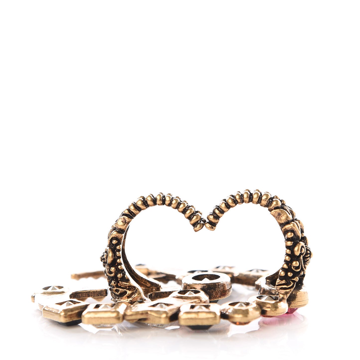 Crystal Double G Ring S Multicolor