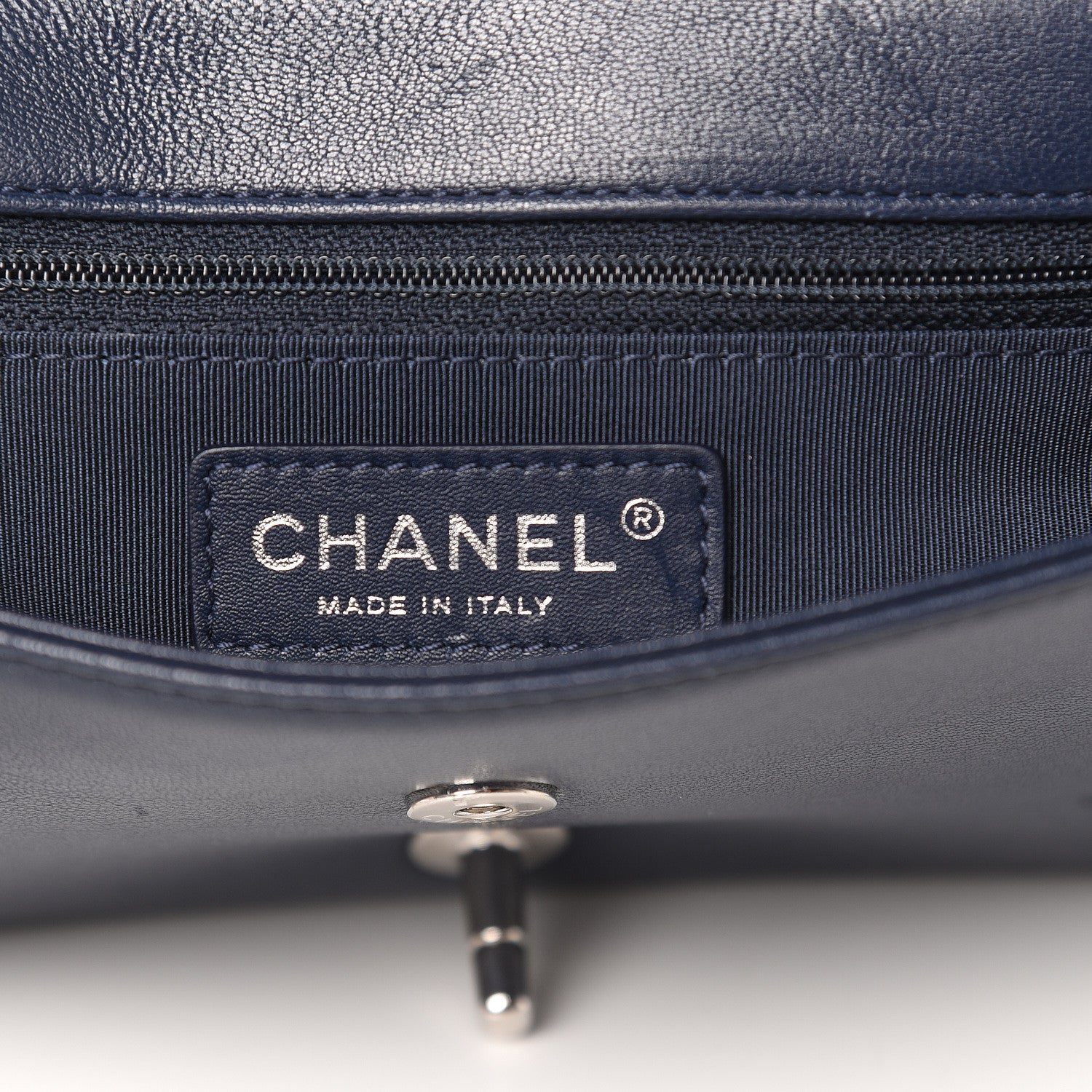 Chanel Sheepskin Quilted Medium Vintage Mademoiselle Flap Dark Navy 6 of 13