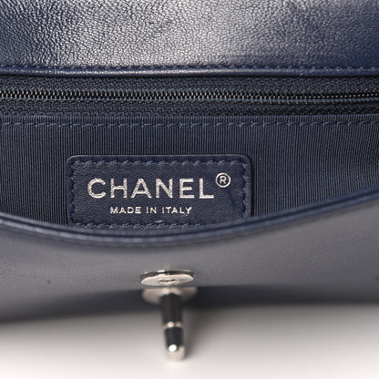Chanel Sheepskin Quilted Medium Vintage Mademoiselle Flap Dark Navy 6 of 13