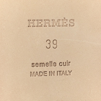 Hermes Box Calfskin Oran Sandals 39 Gold 6 of 9