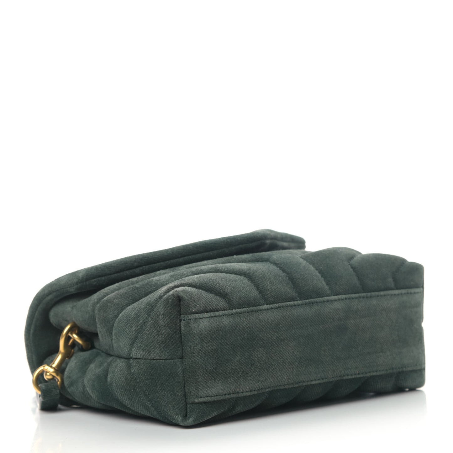 Croute Velour Y Quilted Monogram Toy Loulou Crossbody Bag Dark Forest