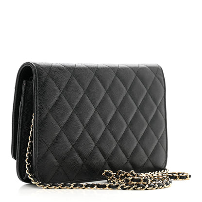 Chanel Caviar Quilted Golden Class Wallet On Chain WOC Black 3 of 12