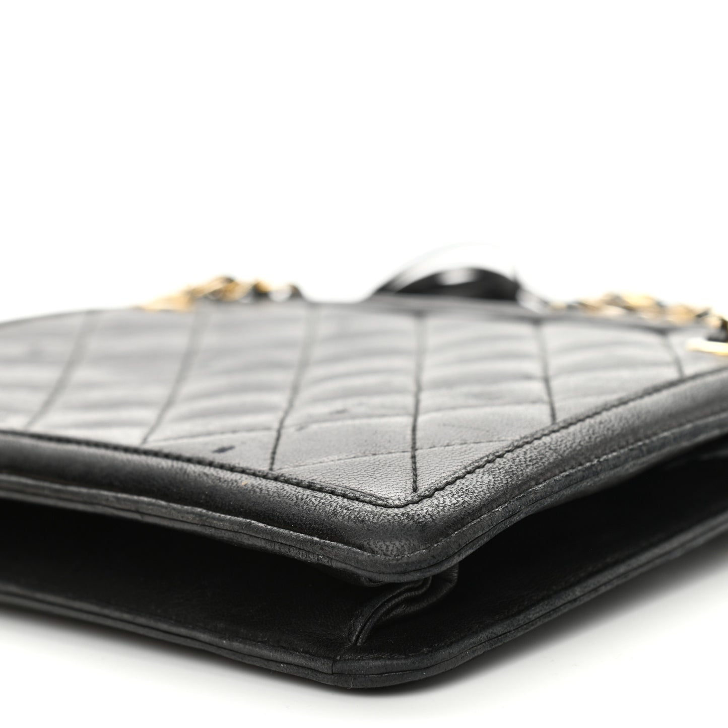 Lambskin Quilted Tassel Bag Black