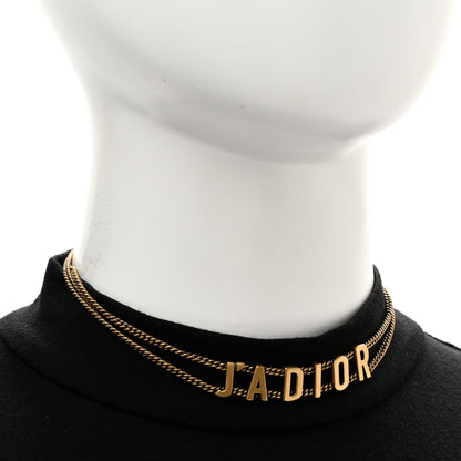 Christian Dior Metal J'Adior Choker Necklace Aged Gold 2 of 6