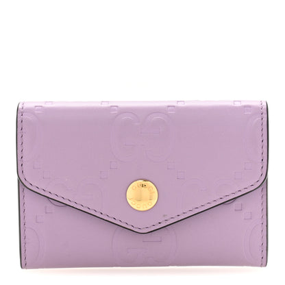 Gucci Calfskin Jumbo GG Embossed Snap Wallet Lilac 1 of 9
